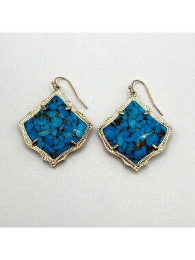Kendra Scott Gold-Tone Turquoise Statement Earrings